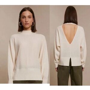 A.L.C. Sierra Cream Wool Bend Open Back Sweater size Small